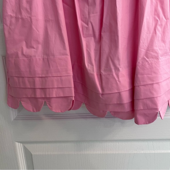 NEW English Factory Pink scalloped puff sleeve Short Sleeve Mini Dress Medium - Picture 5 of 16